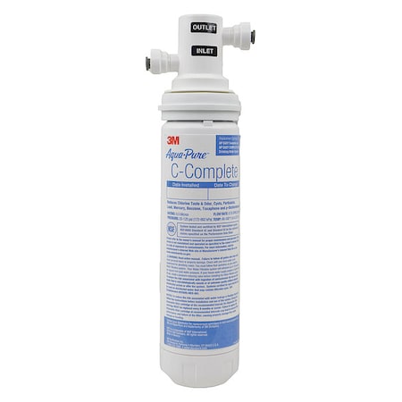 Water Filter System, 0.8 gpm, 0.5 Micron, 12 1/2 in H