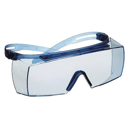 SecureFit 3700, Safety Glasses, Scotchgard Anti-Fog & Anti-Scratch, Light Blue Lens, Blue Frame