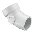 PVC Street Elbow, 45 Degrees, Socket, 3 in Pipe Size