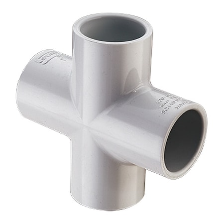 PVC Cross, Socket, 4 in Pipe Size