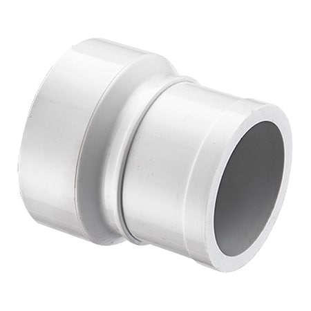 PVC No Hub Adapter, Socket x Spigot, 4 in Pipe Size