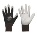 Coated Gloves, Polyurethane, Nylon, Smooth, ANSI Abrasion Level 3, Gray/Black, 3XL, 1 Pair