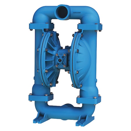 Double Diaphragm Pump, 285 gpm Max. Flow, Max. Dia. Solids: 3/8"