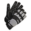 Mechanics Gloves,Black/Gray,Slip-On,M