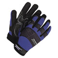 X-Site Mechanics Gloves, Synthetic Leather Palm, Spandex Back, XL, Black/Blue