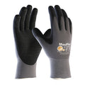 Coated Gloves, Foam Nitrile, Dotted, Palm, 3 Abrasion Level, Gray/Black, M (8) 12 PK