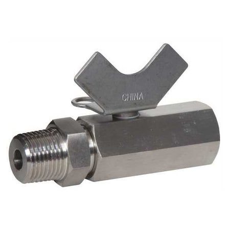 1/4" FNPT x MNPT Stainless Steel Ball Valve Inline