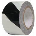 Safety Warning Tape Vinyl White/Black, 2" W x 108 ft. L, 0.236 in Thick