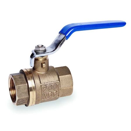 1-1/4" FNPT Brass Ball Valve Inline