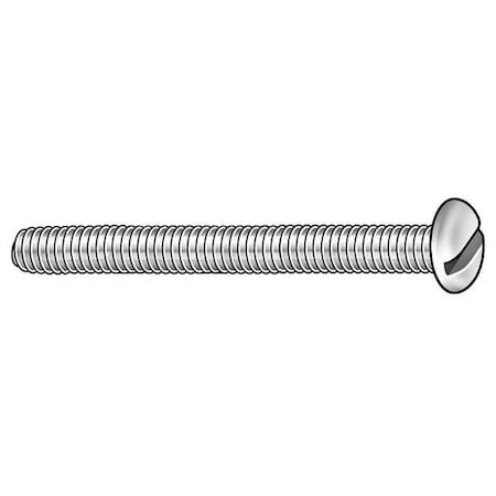 #10-32 x 1-1/2 in Slotted Pan Machine Screw, Zinc Plated Steel, 100 PK