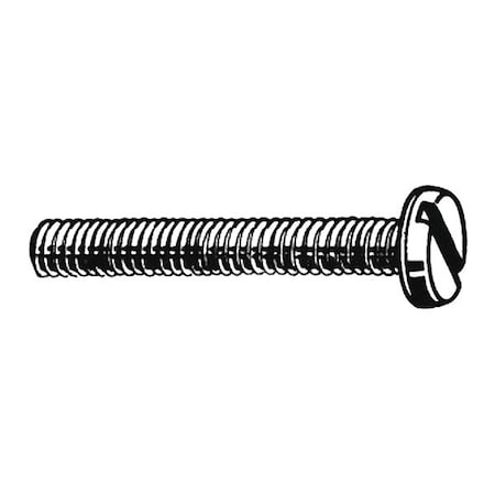 M3-0.50 x 25 mm Slotted Pan Machine Screw, Plain 18-8 Stainless Steel, 100 PK