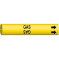 Pipe Marker,Gas,Yellow,3/4 to 1-3/8 In