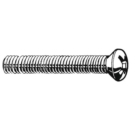 #6-32 x 1-1/2 in Phillips Oval Machine Screw, Plain 18-8 Stainless Steel, 100 PK