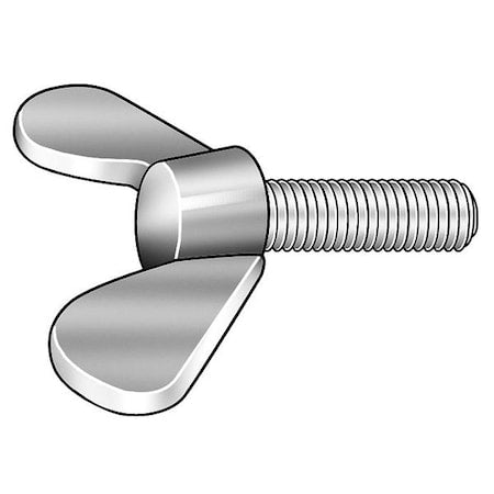 Thumb Screw, M8-1.25 Thread Size, Rounded Wing, Zinc Plated Iron, 20 mm Head Ht, 20 mm Lg