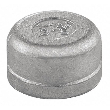 Cap, Stainless Steel, Threaded 1 1/2 in