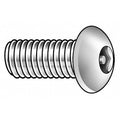 1/4"-20 x 3/8 in Hex Button Tamper Resistant Screw, Black Oxide Finish, Case Hardened Steel, 25 PK