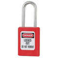 Lockout Padlock, Keyed Different, Thermoplastic, Red, 1 1/2 in Shackle Height, 1 3/8 in Body Width