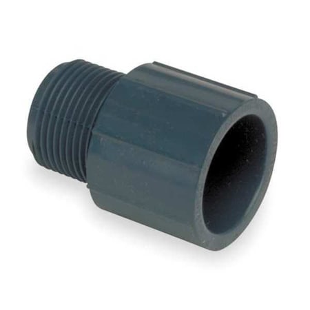 PVC Male Adapter, MNPT x Socket, 1/2 in Pipe Size