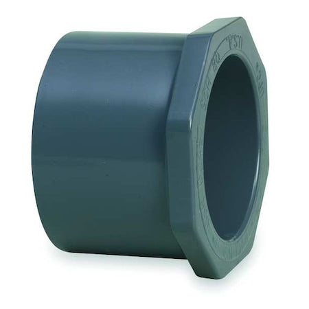 PVC Reducer Bushing, Spigot, 3 in x 1 1/4 in Pipe Size