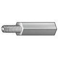 Hex Standoff, #8-32 Thrd Sz, 1-1/2 in L, 1-1/2 in Thrd L Aluminum Plain, 3/8" Hex W, 10 PK
