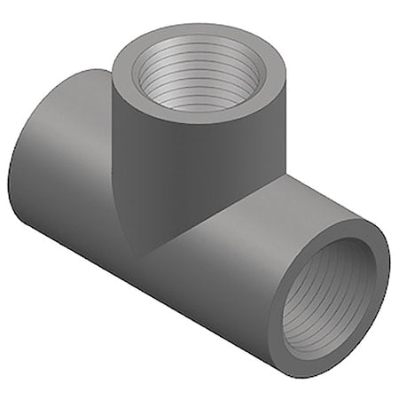 PVC Tee, FNPT x FNPT x FNPT, 3/4 in Pipe Size