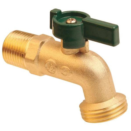 Hose Bibb,Quarter Turn,3/4In, Brass