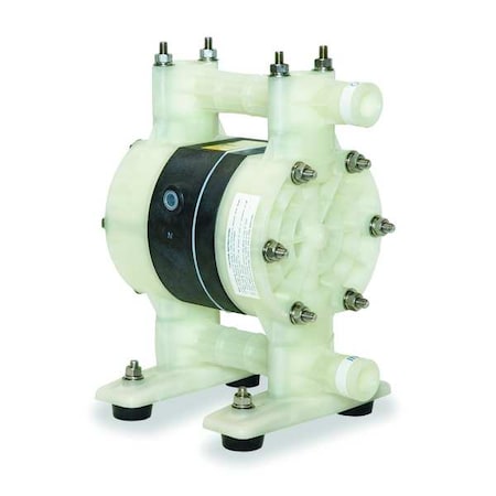 Double Diaphragm Pump, Polypropylene, Air Operated, Santoprene, 15 GPM