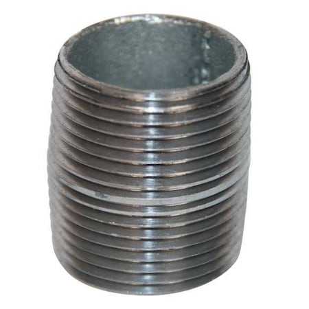 1" MNPT Close TBE Galvanized Steel Pipe Nipple Sch 40