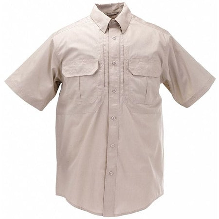 Tactical Shirt, 35% Cotton, 65% Polyester, Button, 4 Pocket(s), Khaki, XL