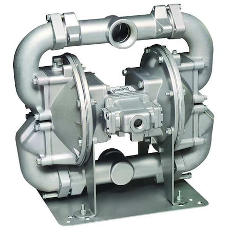 Double Diaphragm Pump, Aluminum, Air Operated, Buna-N, 140 gpm GPM 190 Degrees F