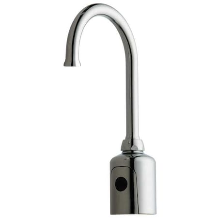 Sensor Single Hole Mount, 1 Hole Gooseneck Bathroom Faucet, Polished chrome