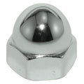 Extra Low Crown Cap Nut, 1/4"-20, Brass, Plain, 3/8 in H, 10 PK