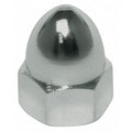High Crown Cap Nut, #6-32, Steel, Plain, 27/64 in H, 10 PK