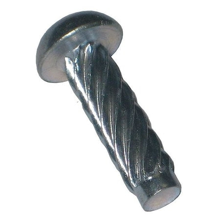 U-Drive Screw, #4 Thread Size, Round, Plain 18-8 Stainless Steel, 0.086 in Head Ht, 3/8 in Lg