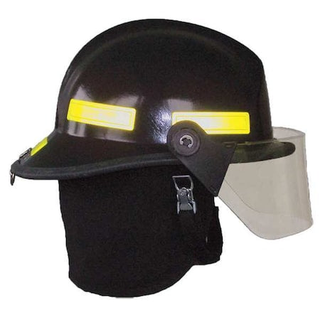 Fire Helmet, Fiberglass, 6 pt Ratchet, Black, Fits Hat Size One Size Fits Most ,Modern