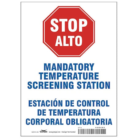 Bilingual Temperature Screening Sign, HWB770P1410