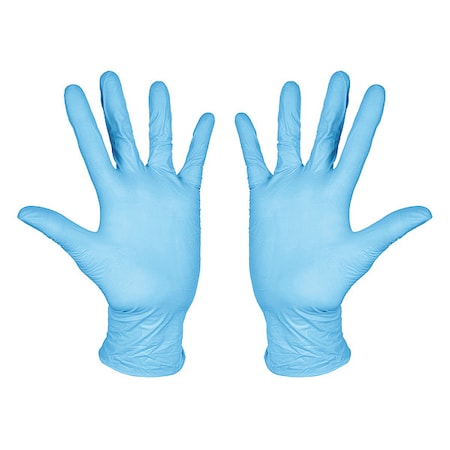 Disposable Gloves, Nedical-Grade, 2.4 mil Palm, Nitrile, Powder-Free, AQL 1.5, S (7), 100 PK, Blue