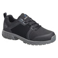 Men's Athletic Shoe, Alloy Toe, Leather, Microfiber Upper, EVA Outsole, Lace Up, Black, 9 M