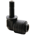 Push-Fit Elbow Fitting, 1/2 in Tube Size, PVDF, Black