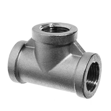 304 Stainless Steel Tee Fitting, 1/4 in Female BSPT Threads, Class 150