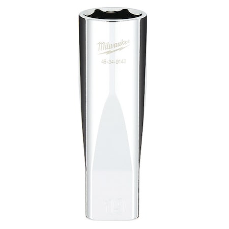 1/2 in. Drive 19mm Metric 6-Point Deep Socket with FOUR FLAT Sides