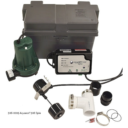 Battery Backup Sump Pump, 8 ft, 12V DC