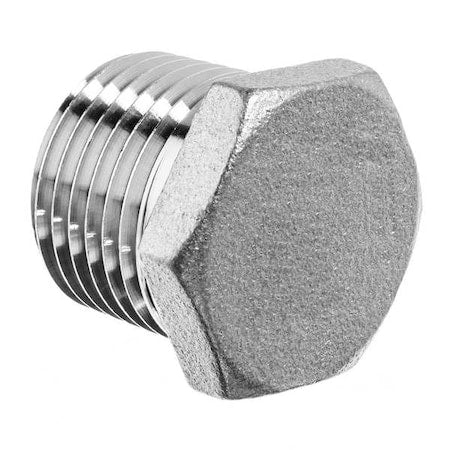 Hex Head Plug, 316 Stainless Steel, 1/8 in BSPT Male, Class 150, 150 psi Max Pressure