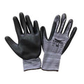 Coated Gloves, Nitrile, Sandy, Palm, 3 Abrasion Level, Black/White, M (8) 1 PR