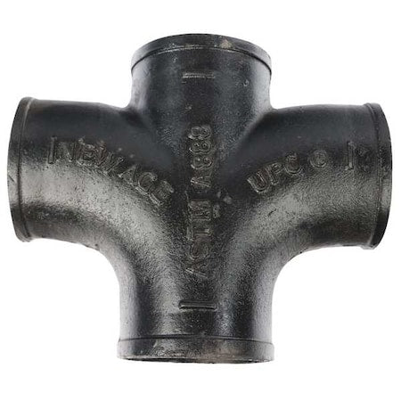Sanitary Cross No-Hub Sanitary Cross, 2" Pipe, Female Socket, Cast Iron, 0 psi