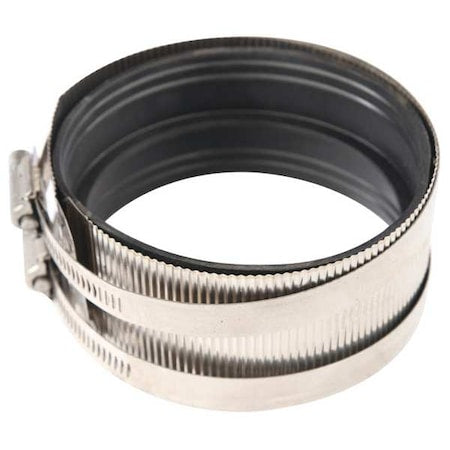 Standard-Duty Clamp Coupling Coupling, 1-1/2" Pipe, Female Coupling, Stainless Steel, 0 psi