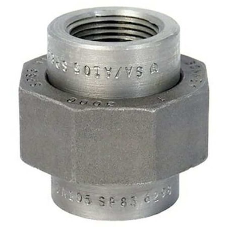 Union Union, 2" Pipe, FNPT, Black Forged Steel, Class 3000