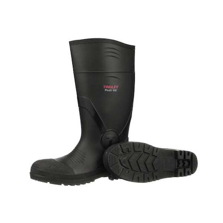 Men's Pilot G2 Tall Rubber Boots, Plain Toe, Black, 5