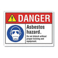 Danger Sign, 3 1/2 in H, 5 in W, Polyester, Horizontal Rectangle, English, LCU4-0101-ND_5X3.5
