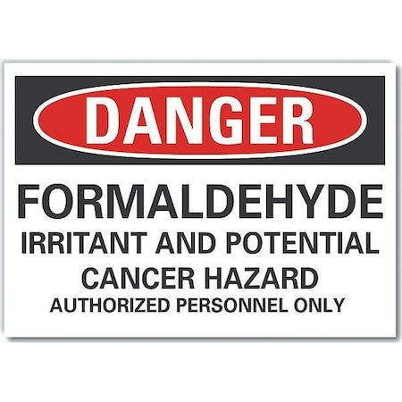 Danger Sign, 10 in H, 14 in W, Non-PVC Polymer, Horizontal Rectangle, English, LCU4-0697-ED_14x10